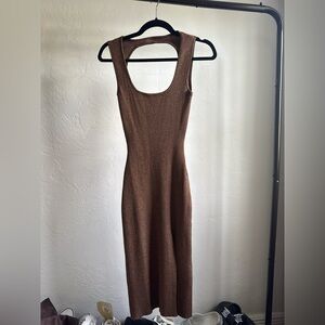 SUPERDOWN Sexy Brown Sleeveless Dress